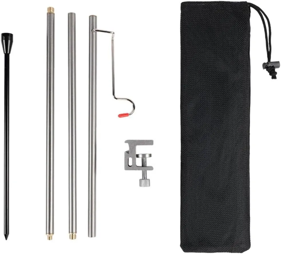 pistro Adjustable Camping Table Lamp Pole, Portable & Lightweight Lantern Light Stand(Floor/Tabletop) for Hiking, Fishing, Backpacking, Traveling, BBQ