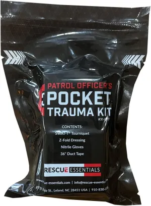 Pocket Trauma Kit, IFAK for Bleeding Control, Vacuum Sealed with Tear Notches, Compact with SWATT Tourniquet and Z-Fold Dressing by Rescue Essentials