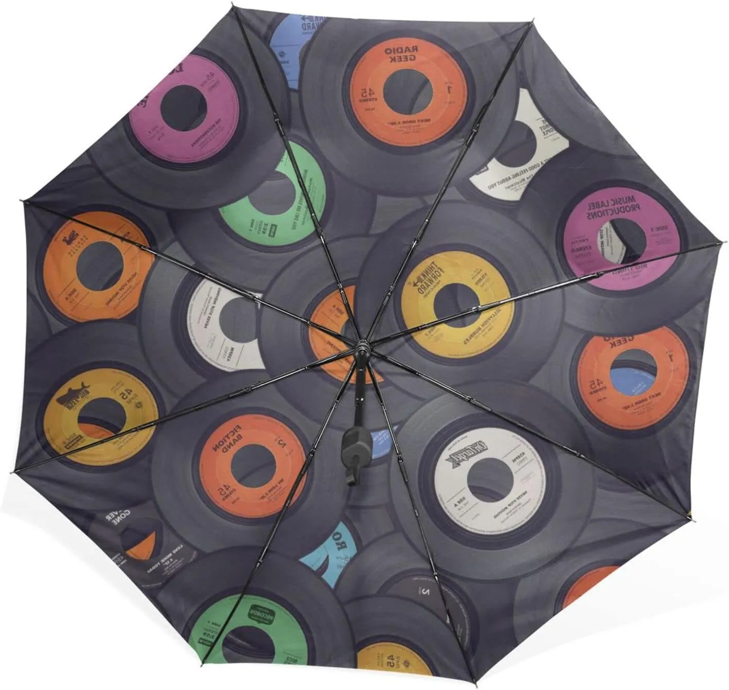 Poeticcity Rain Travel Umbrella, Hand Open Close Windproof Waterproof Folding Umbrella, Compact Canopy Strong Ray Parasol Umbrella