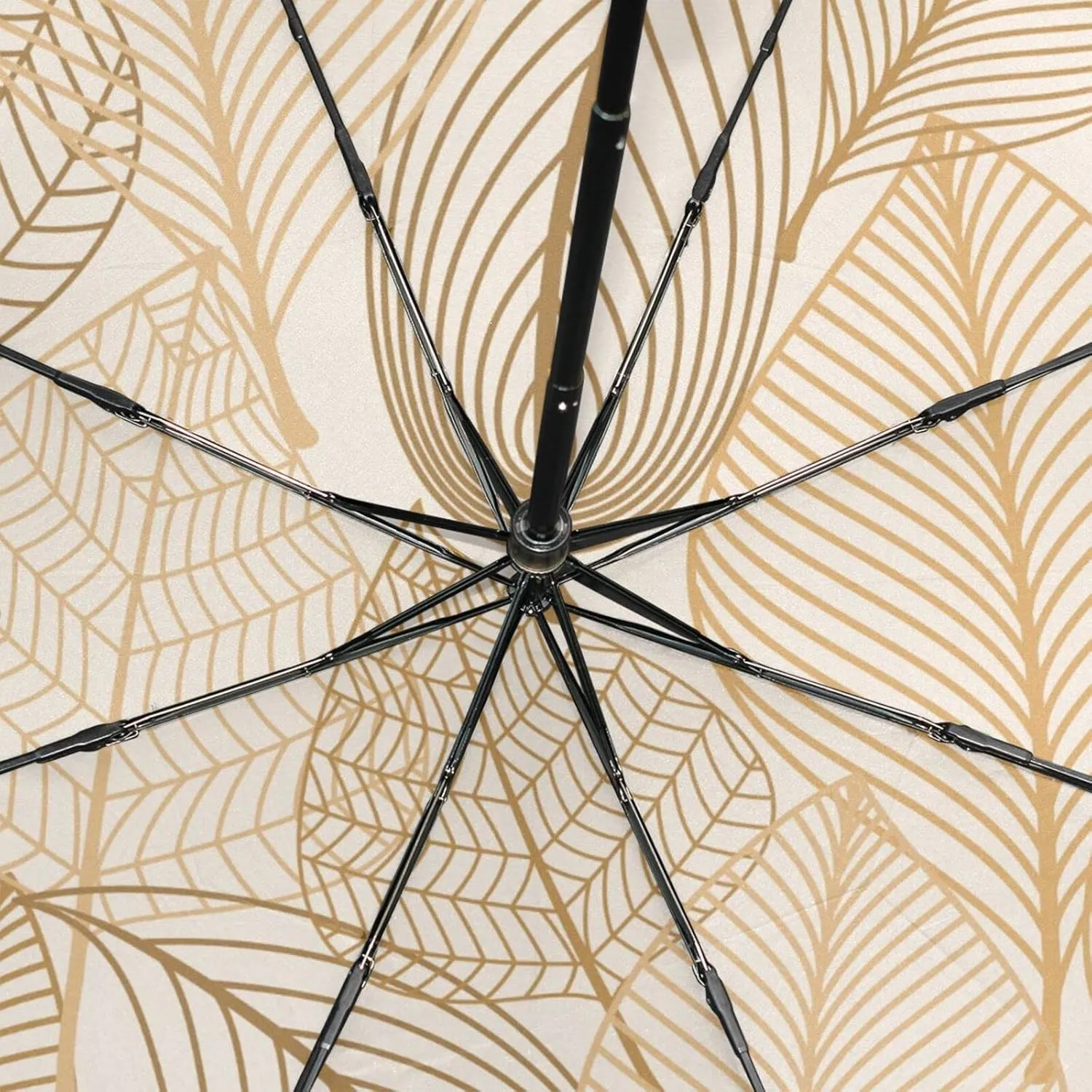 Poeticcity Rain Travel Umbrella, Hand Open Close Windproof Waterproof Folding Umbrella, Compact Canopy Strong Ray Parasol Umbrella