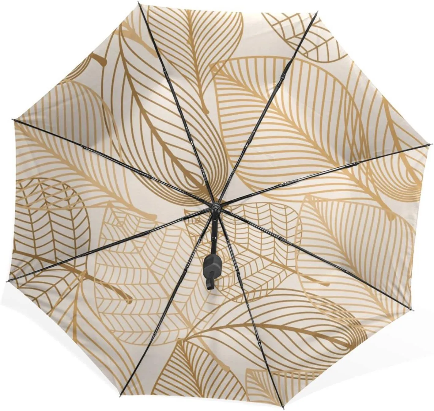 Poeticcity Rain Travel Umbrella, Hand Open Close Windproof Waterproof Folding Umbrella, Compact Canopy Strong Ray Parasol Umbrella