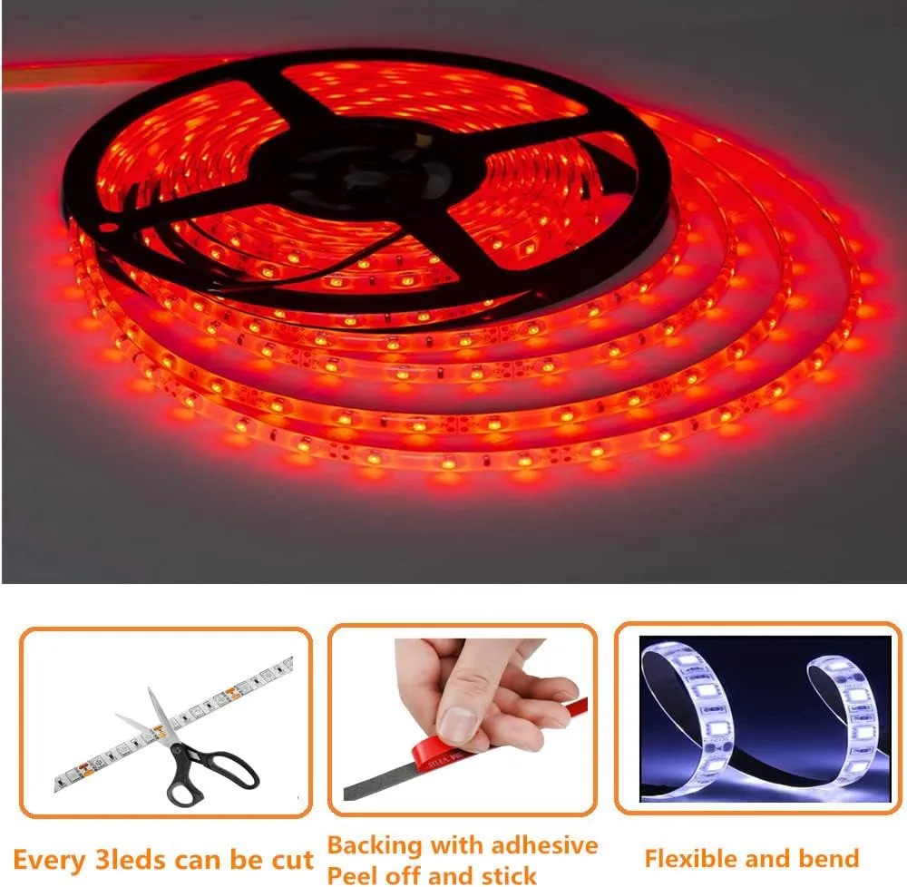 Pontoon Led Boat Lights, 20FT Marine Led Strip Lights, Waterproof Boats Interior Light, Under Gunnel Light, Boat Deck Lighting, Night Fishing Lighting with Extension Cable for Boats (Red)