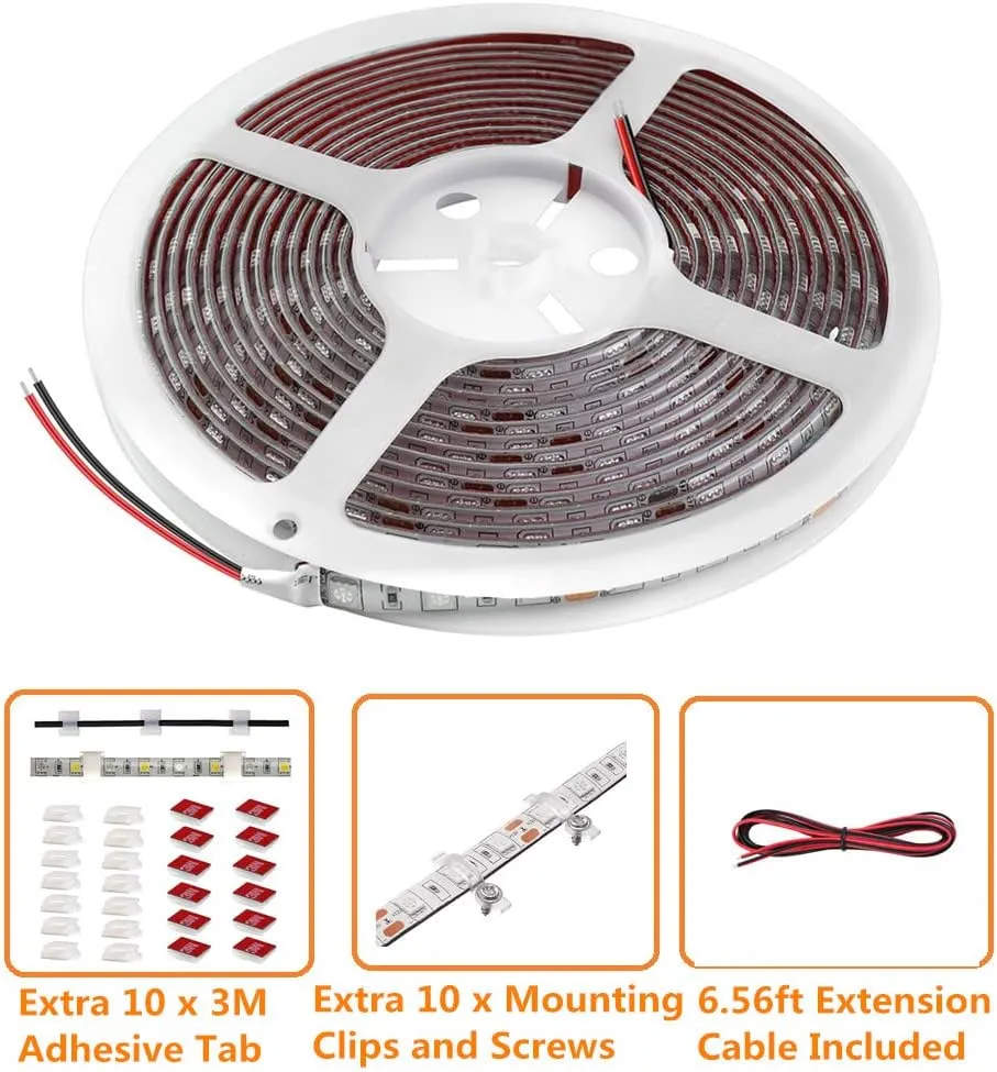 Pontoon Led Boat Lights, 20FT Marine Led Strip Lights, Waterproof Boats Interior Light, Under Gunnel Light, Boat Deck Lighting, Night Fishing Lighting with Extension Cable for Boats (Red)