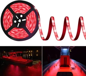 Pontoon Led Boat Lights, 20FT Marine Led Strip Lights, Waterproof Boats Interior Light, Under Gunnel Light, Boat Deck Lighting, Night Fishing Lighting with Extension Cable for Boats (Red)