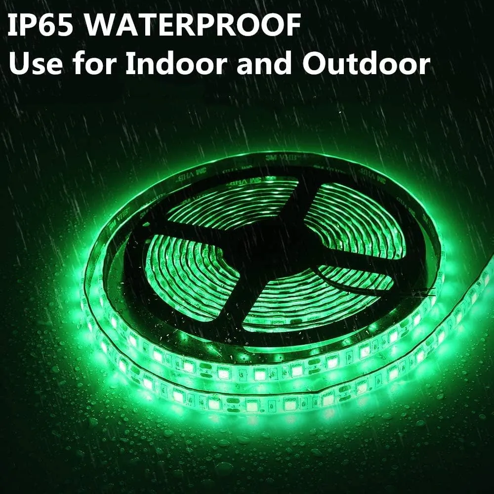 Pontoon LED Strip Lights, 12V 5M/16.4FT Waterproof Marine LED Lights Boat Interior Light, Boat Deck Light for Night Fishing, Ideal for Pontoon and Fishing Boat, Extension Cable Included (Green)