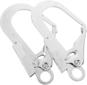 POPETPOP 2pcs Large Heavy Duty Safety Locking Carabiner Hooks for Climbing Rappelling and Outdoor Activities Construction for High-