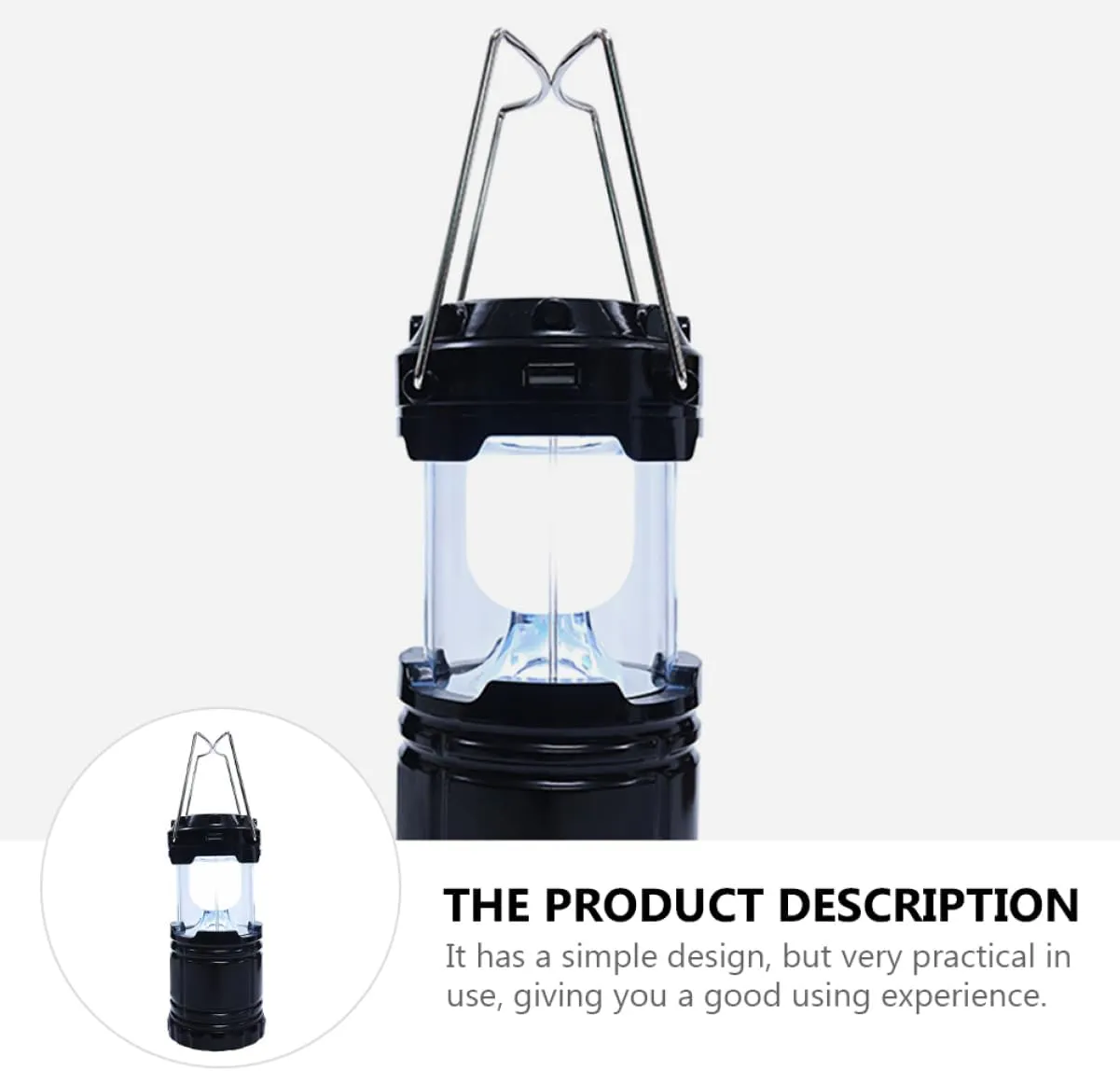 POPETPOP Compact Solar Light for Tent Camping Lantern Solar Panel Led Camping Tent Lantern Black No Batteries Needed