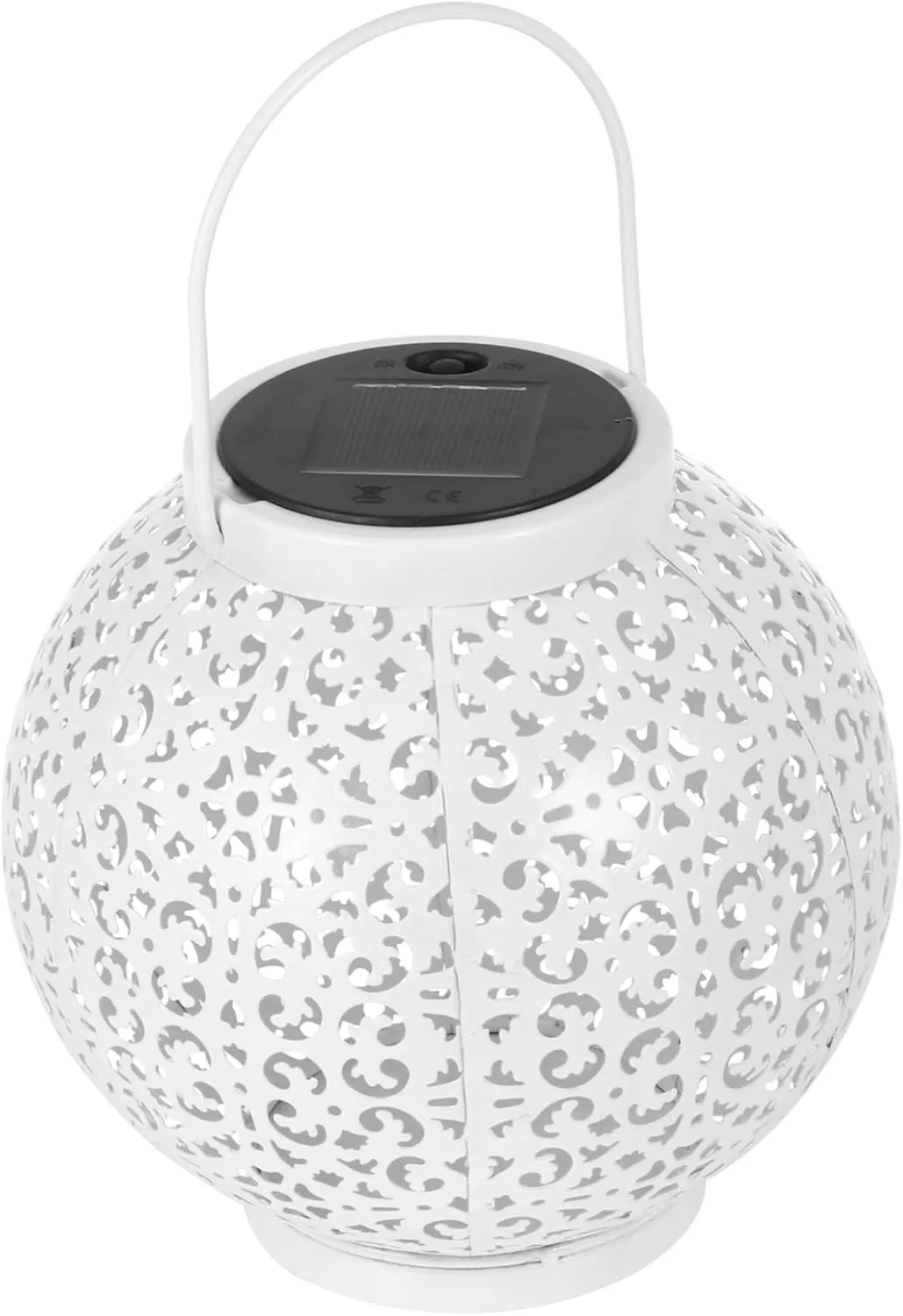 POPETPOP Led Solar Lantern Iron Hollow Design Outdoor Garden Lights Decorative Patio Decor Night Decorative Lamp