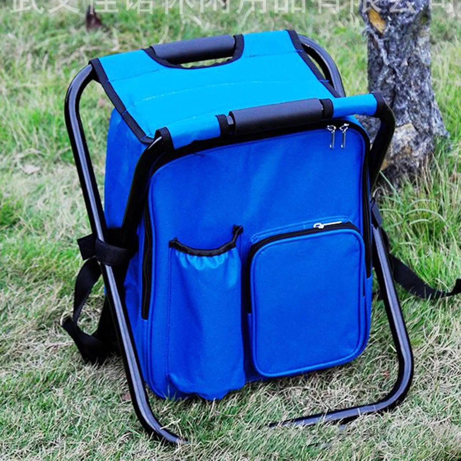 Portable Camping Chair,Folding Chairs for Outside | Backpack Cooler Bag Camping Recliner for Mountaineering Hiking Travel Balcony Patio Festival Lawn Park Fishing Garden Backyard Picnic Poolside