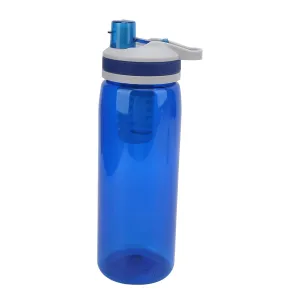 Portable Filtered Water Bottle for Camping Hiking Emergency Lightweight Water Purifier Bottle for Outdoor Adventure ABS Material (Blue)