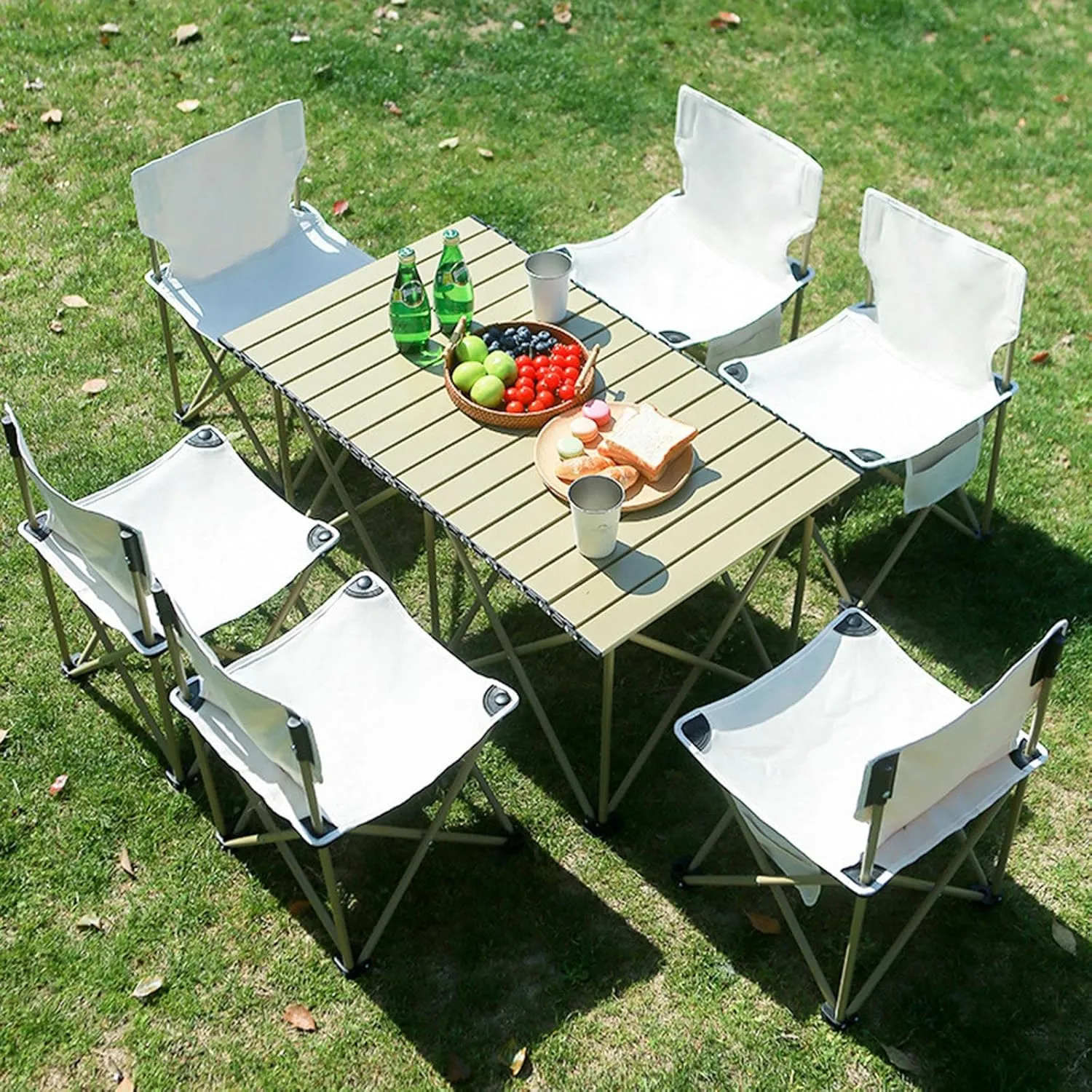 Portable Foldable Camping Table Picnic Table Indoor Outdoor Heavy Duty Picnic Party Camping Barbecues Table with Carry Bag for Outdoor Cooking,Beach,Backyard,Tailgating