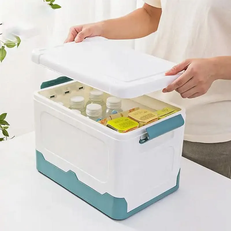 Portable Foldable Plastic Storage Box with Handle