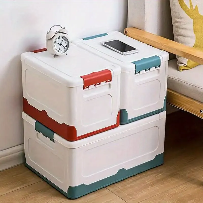 Portable Foldable Plastic Storage Box with Handle