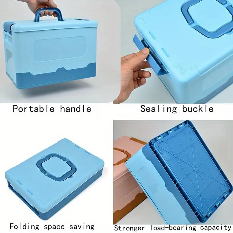Portable Foldable Plastic Storage Box with Handle