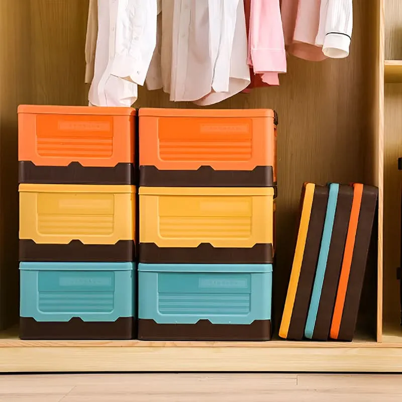 Portable Foldable Plastic Storage Box with Handle