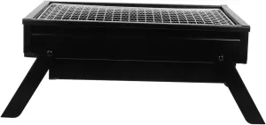 Portable Folding Charcoal Grill Compact Barbecue Grill for Outdoor Cooking Upgraded Pullout Charcoal Box for Camping and Picnics for People Stainless Steel