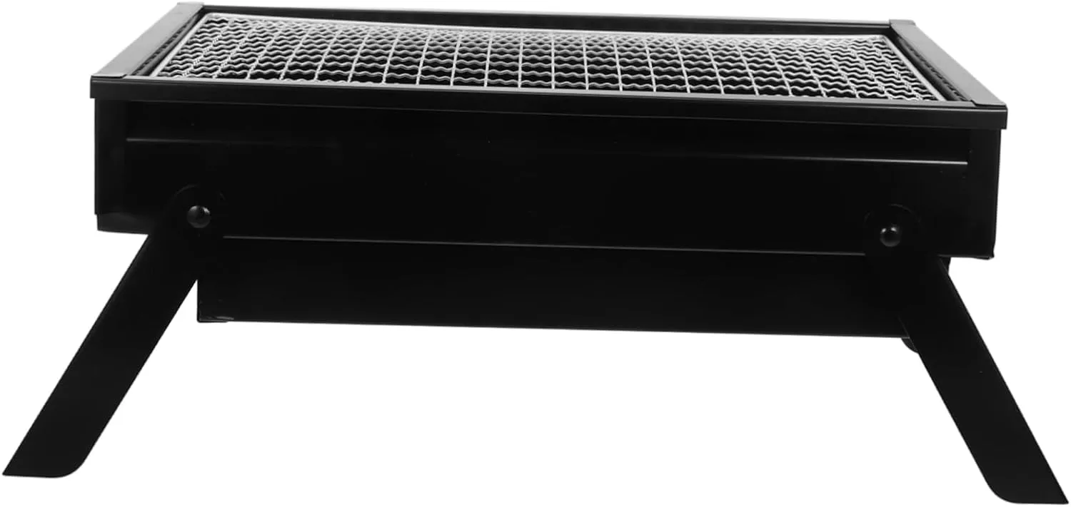 Portable Folding Charcoal Grill Compact Barbecue Grill for Outdoor Cooking Upgraded Pullout Charcoal Box for Camping and Picnics for People Stainless Steel