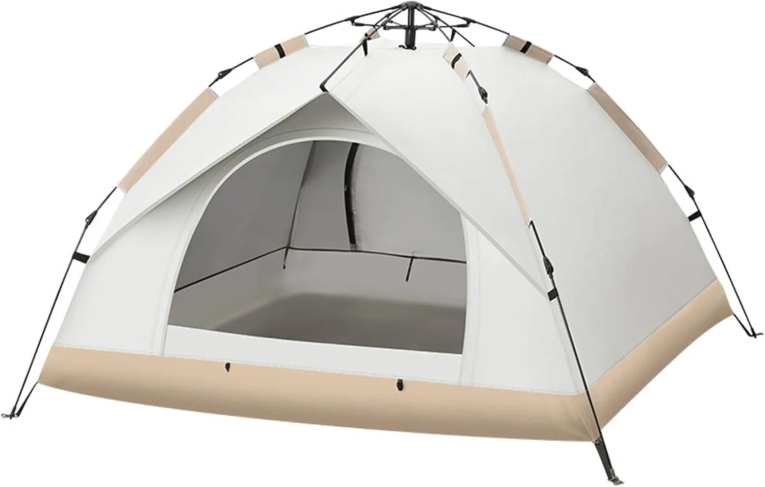 Portable Quick Open Tent Strong Stability Sunproof Rainproof, Easy Pop Up Tent for Beach Camping, Suitable for Leisure Camping, Hiking, Fiberglass Rod, Silver Tape, Oxford Cloth
