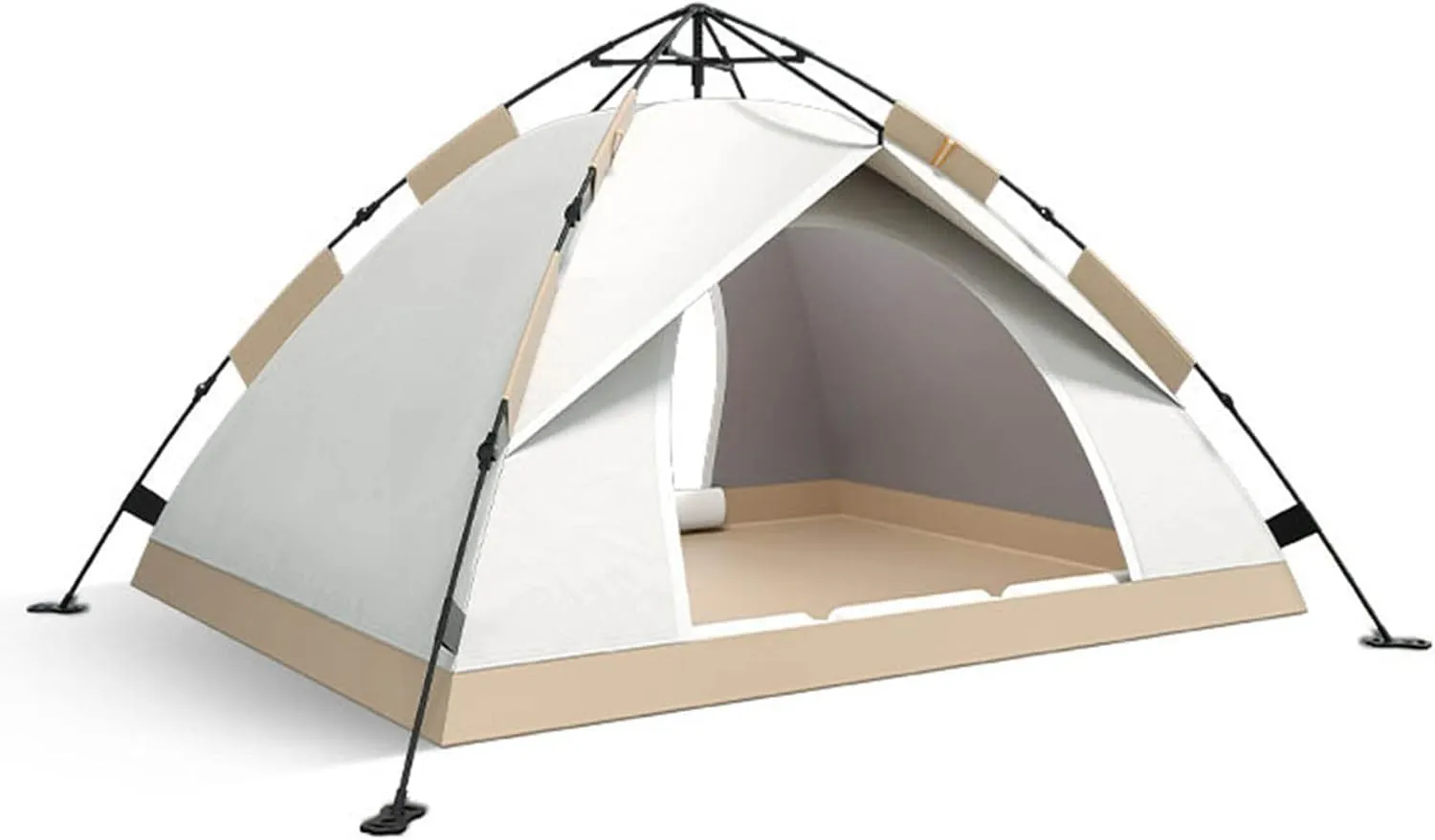 Portable Quick Open Tent Strong Stability Sunproof Rainproof, Easy Pop Up Tent for Beach Camping, Suitable for Leisure Camping, Hiking, Fiberglass Rod, Silver Tape, Oxford Cloth