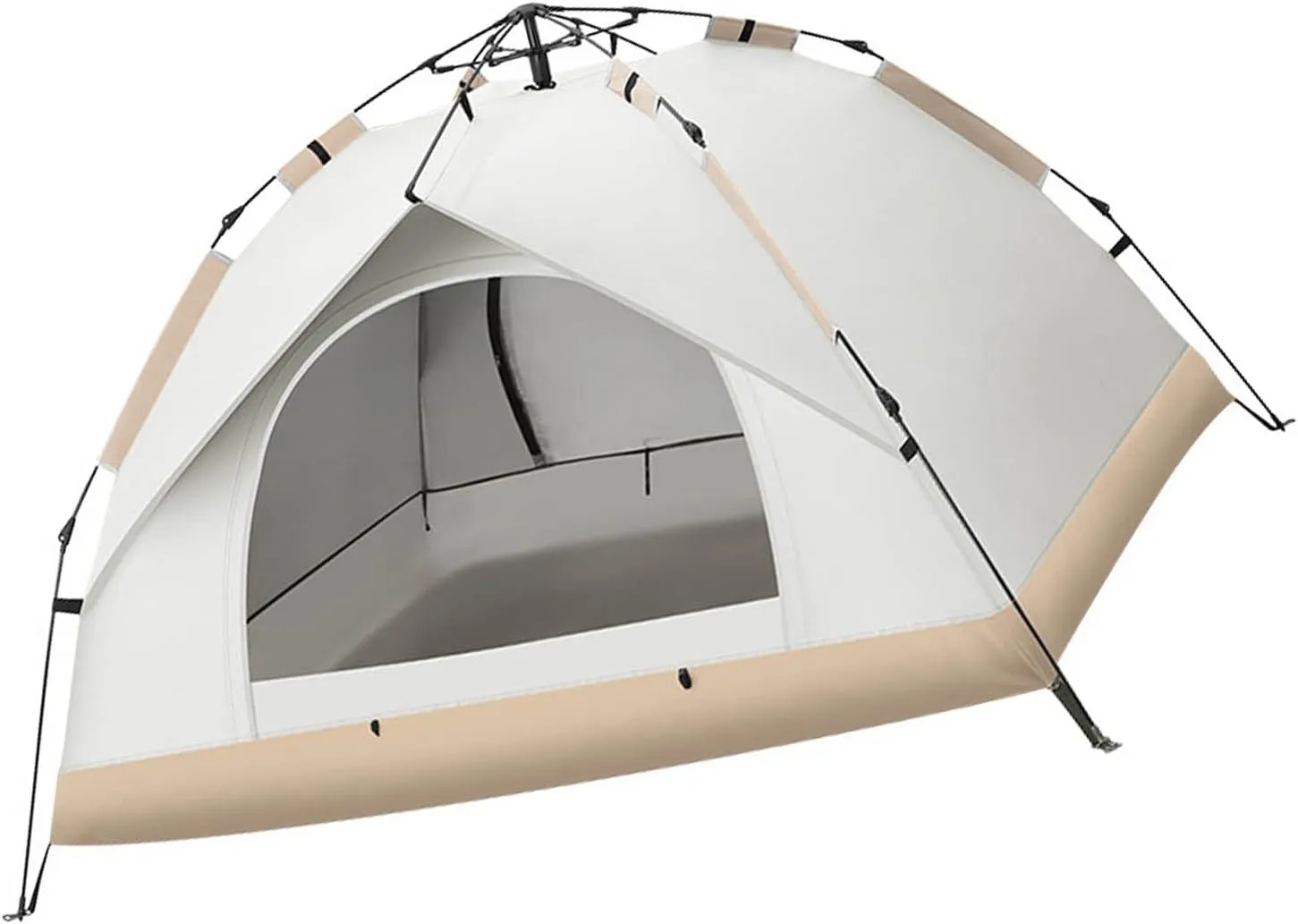 Portable Quick Open Tent Strong Stability Sunproof Rainproof, Easy Pop Up Tent for Beach Camping, Suitable for Leisure Camping, Hiking, Fiberglass Rod, Silver Tape, Oxford Cloth