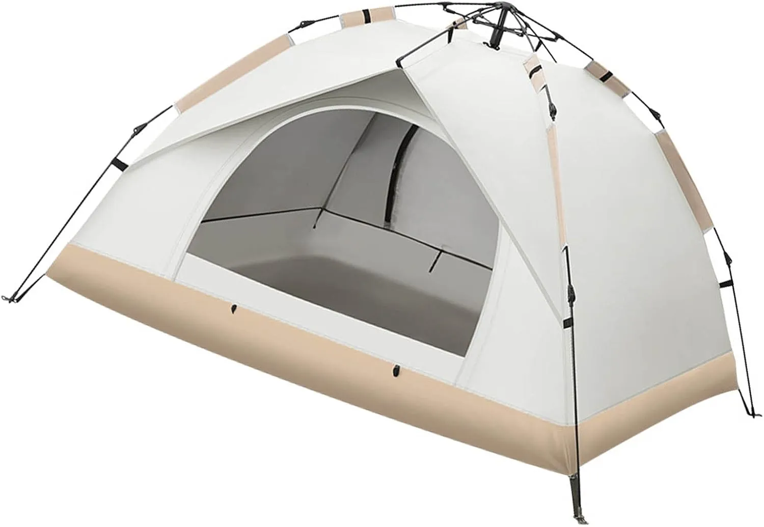 Portable Quick Open Tent Strong Stability Sunproof Rainproof, Easy Pop Up Tent for Beach Camping, Suitable for Leisure Camping, Hiking, Fiberglass Rod, Silver Tape, Oxford Cloth