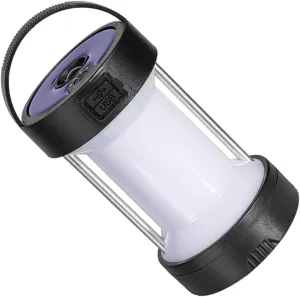 Portable Solar Camping Lamp Rechargeable Led Lantern for Outdoor Activities Lightweight Handheld Design for Camping Hiking and Emergency Lighting Includes Removable Top Hook for