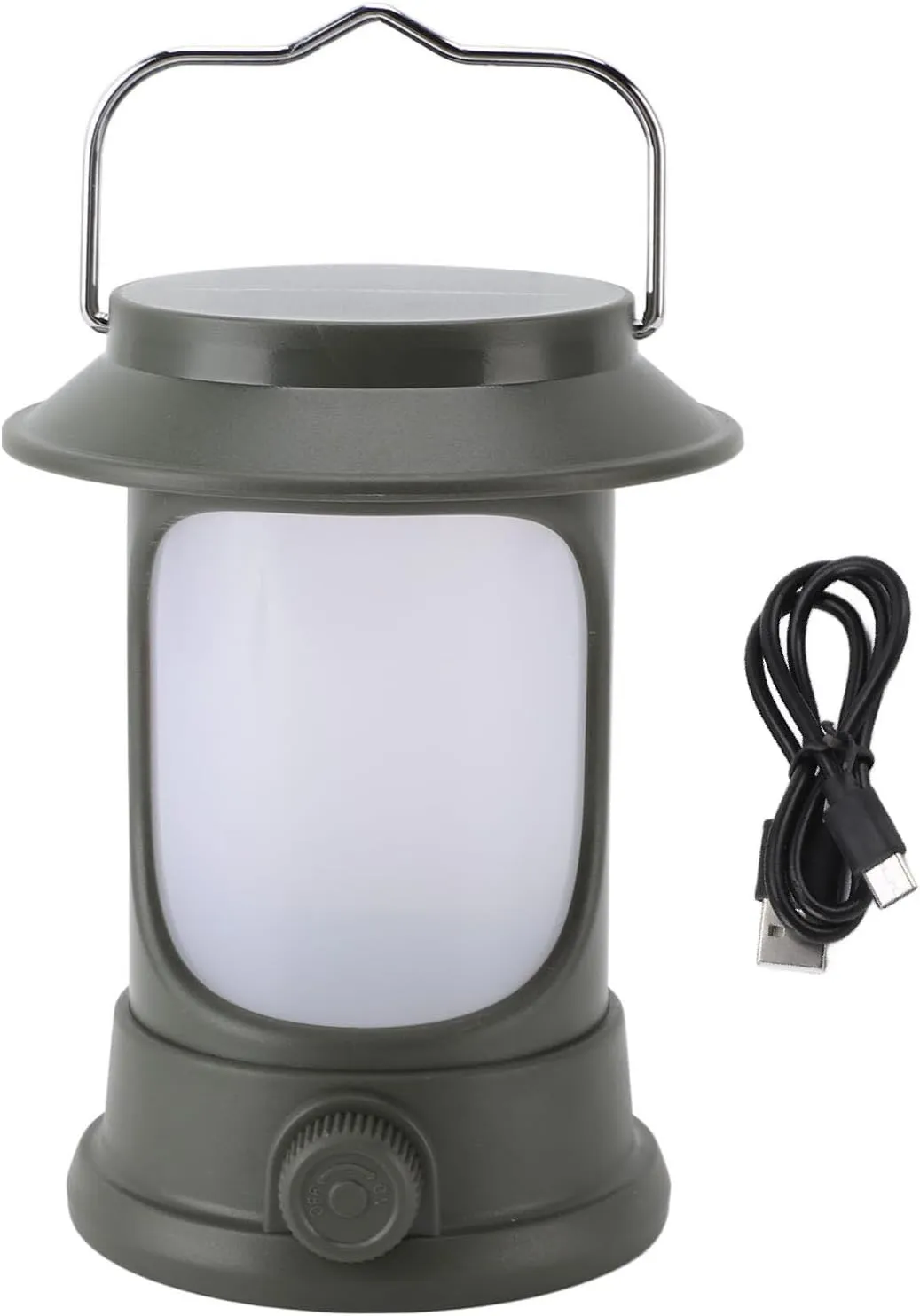 Portable Solar Camping Lantern, USB Rechargeable Camping Lantern, Lightweight Portable Camping Light for Indoor Outdoor Home Emergency Power, Lithium Battery 1000mAh