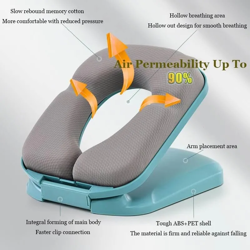 Portable Travel Neck Pillow - Foldable Support for Comfort