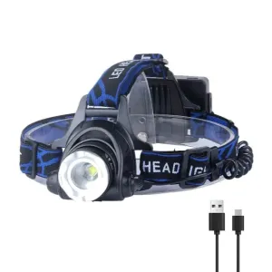 Powerful LED Headlamp, 1000 Lumens, Rechargeable, Telescopic Zoomable, IPX4 Waterproof, 50W High Lumen Head Torch with Adjustable 90° Angle