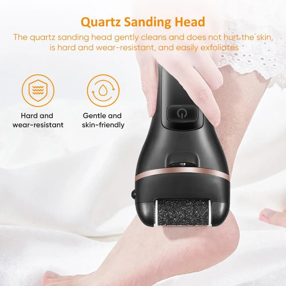 Premium Electric Foot Callus Remover Kit 18 Pieces for Feet Foot Filer Dead Skin Remover for Feet Callous Remover Tool Electric Pedicure Foot File Kit Luxurious (Black)