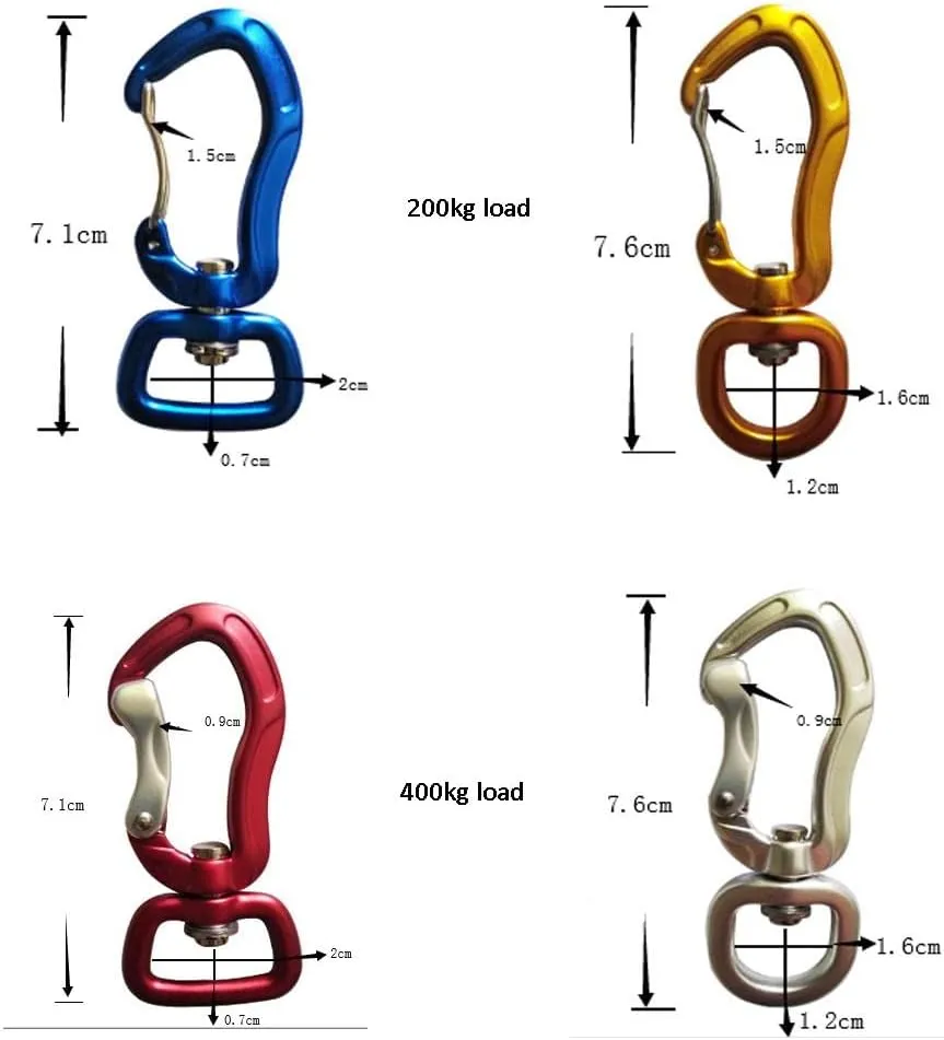 Premium Swivel Carabiner Clips for Outdoor Adventures