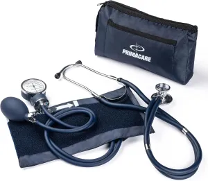 Primacare DS-9181-BL Professional Aneroid Sphygmomanometer and Sprague Rappaport Stethoscope, Manual Blood Pressure Kit with Cuff and Carrying Case, Blue