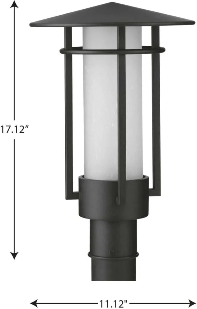 Progress Lighting P540097-031 Craftsman/Mission One Light Post Lantern from Exton Collection in Black Finish,