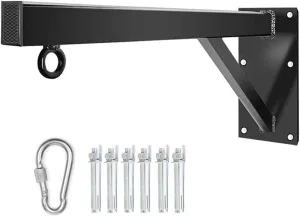 Punch Bag Bracket Heavy Duty, Punch Bag Wall Bracket Include.Carabiner with Lock, Mounting Screws, Lengthen The Fixed Plate, Resilient Punch Bag Wall Bracket for Boxing Fitness at Home-Overweight