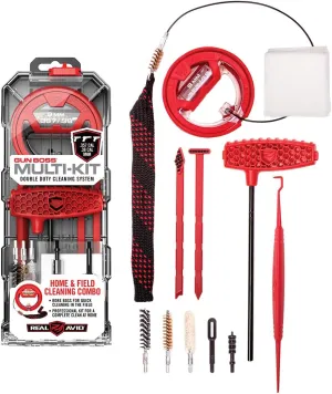 Real Avid 9mm Gun Cleaning Kit for 9mm .357 & .38 Caliber Handguns | Complete Glock Cleaning Kit & Pistol Cleaning Kit with 9mm Gun Snake, Bore Brush Set, Cleaning Rod & Gun Cleaning Accessories,red