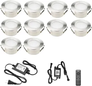 Recessed LED Deck Light Kits, Φ2.4 Smart WiFi Low Voltage RGB & Warm White Deck Lighting, Waterproof Outdoor LED Step Stair Lights Compatible with Alexa Google Home for for Garden,Yard,Path (10 Pack)