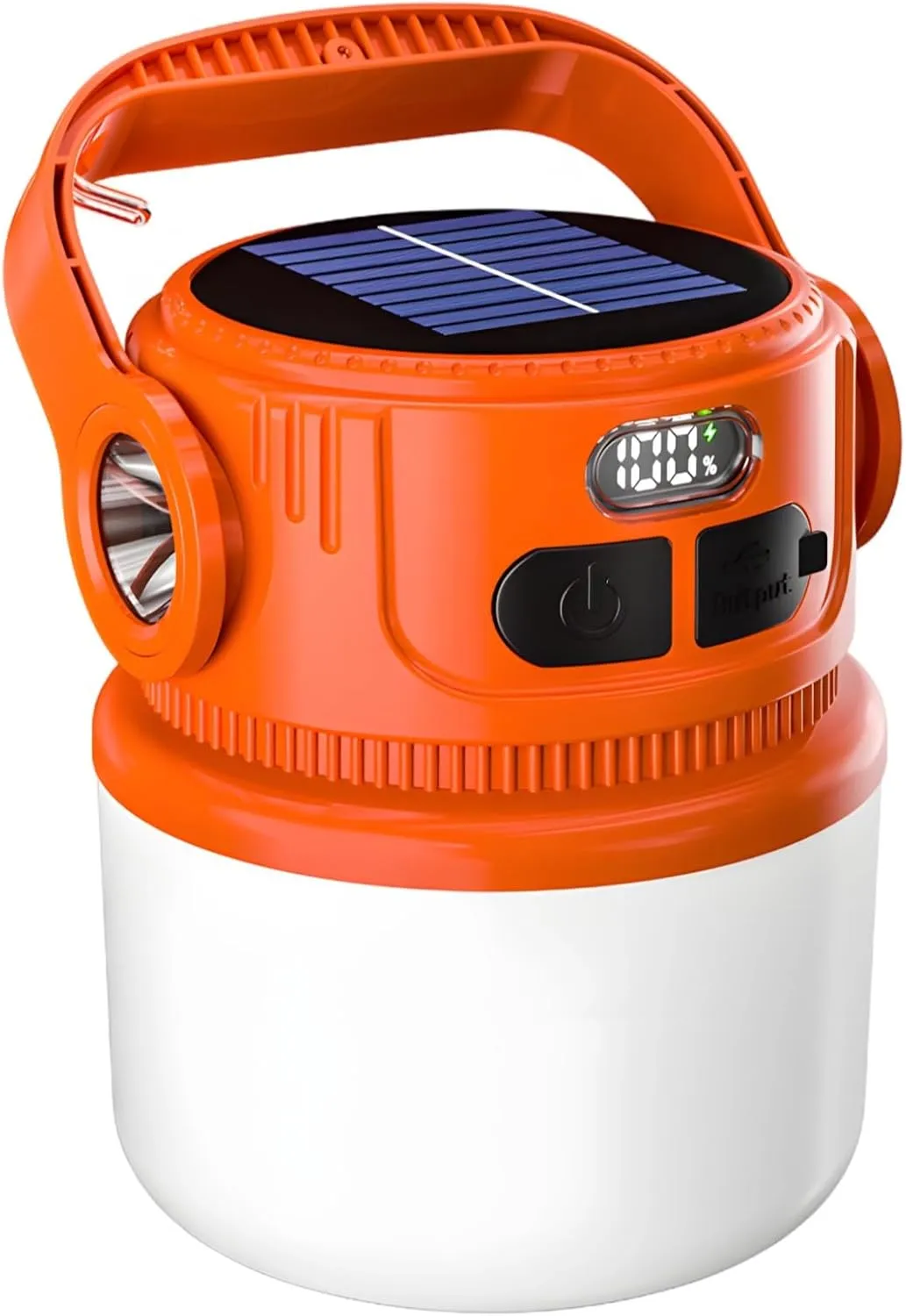 Rechargeable Led Camping Lantern, Solar and USB Powered Light, 6 Brightness Levels, Emergency Lamp for Outdoor & Indoor Use
