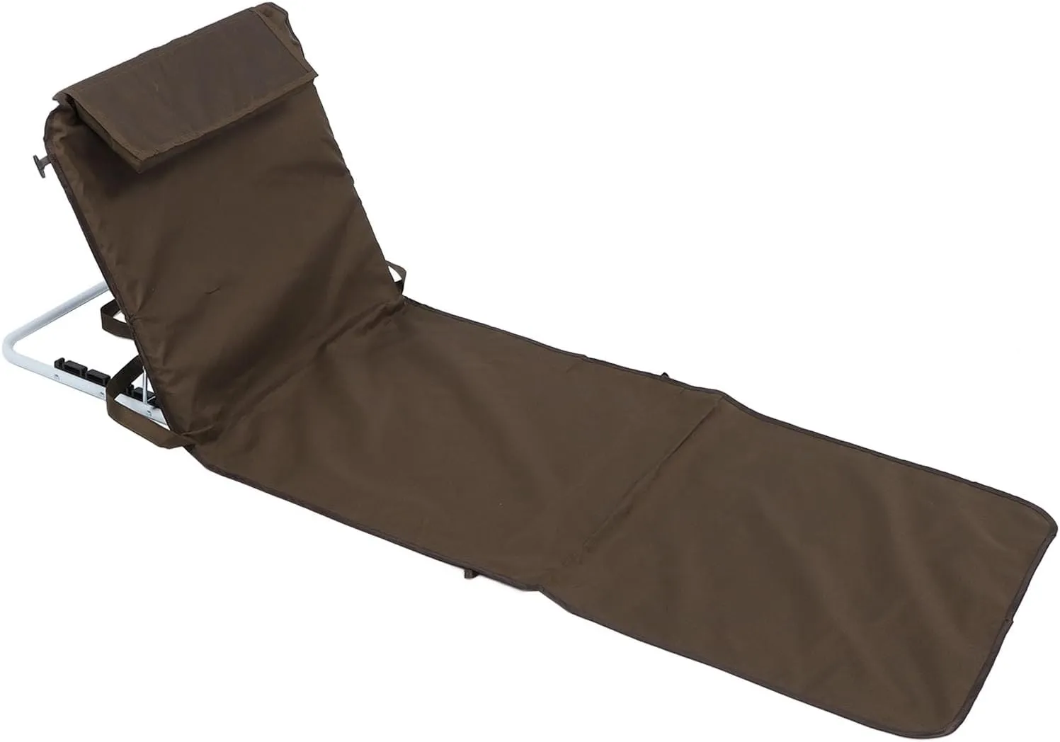 Reclining Beach Mat Lounge Chair Portable Folding Chaise for Pool Beach Camping (Coffee)