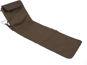 Reclining Beach Mat Lounge Chair Portable Folding Chaise for Pool Beach Camping (Coffee)