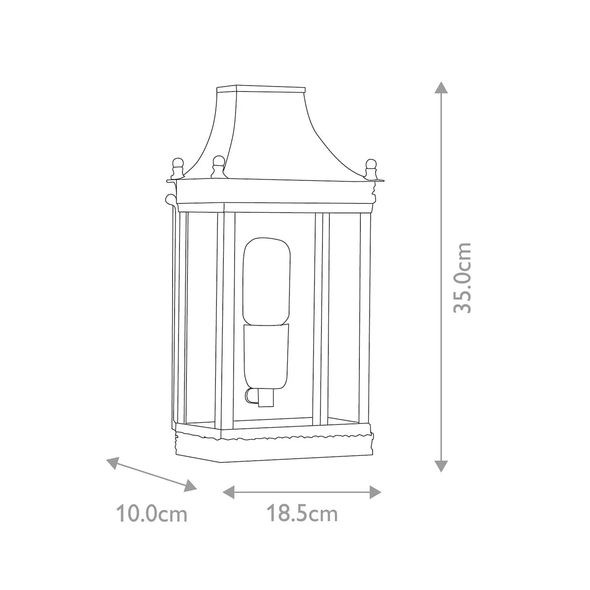 Regents Park 1 Light Wall Lantern - Verdigris | Verdigris