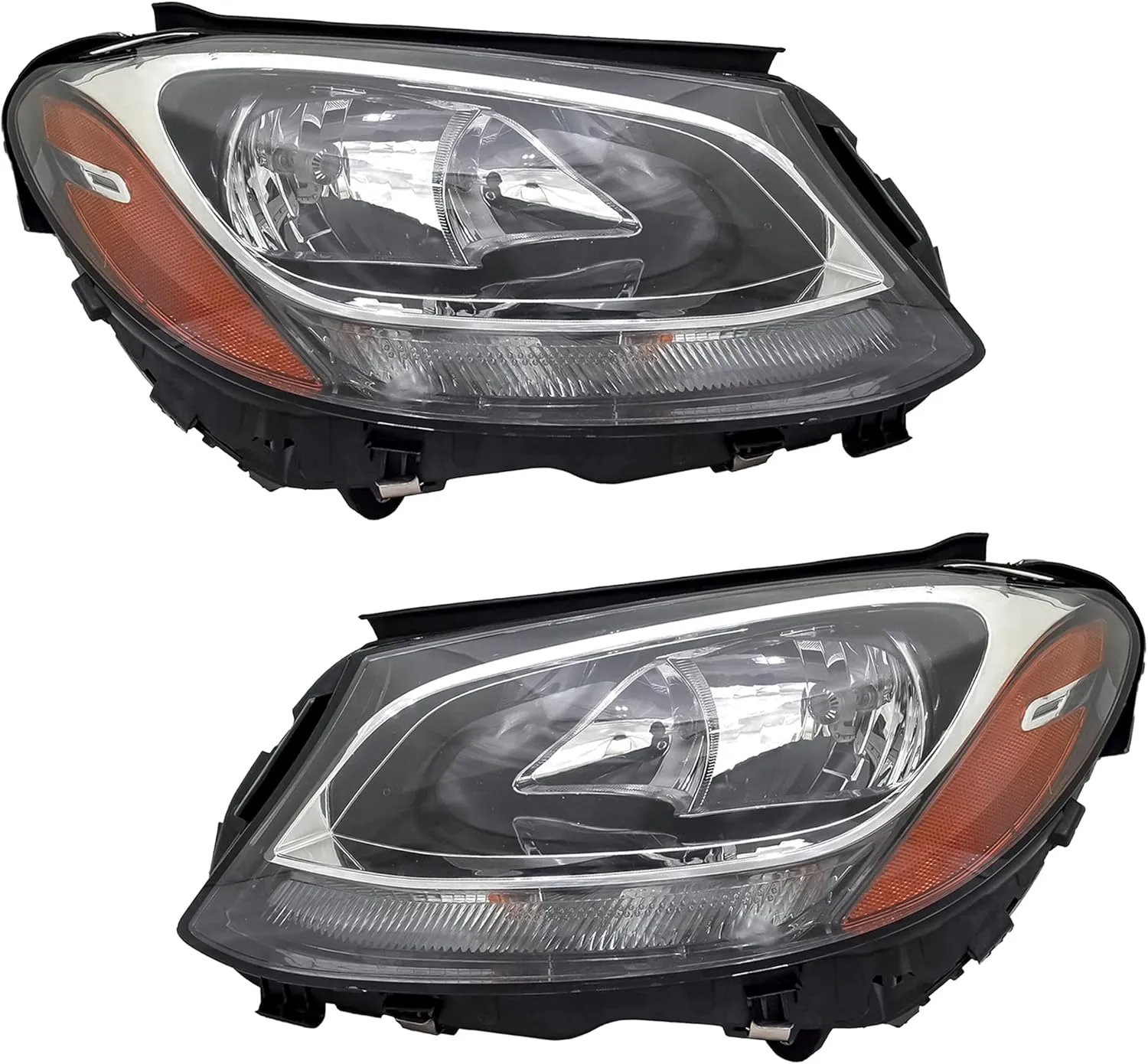 Replacement For Mercedes C300, C350e, C400, C450 AMG, C43/c63 AMG 2015-2020 Headlight Assembly with Bulbs Left&Right Side, 205906710264 205906720264 / MB2502220 MB2503220,