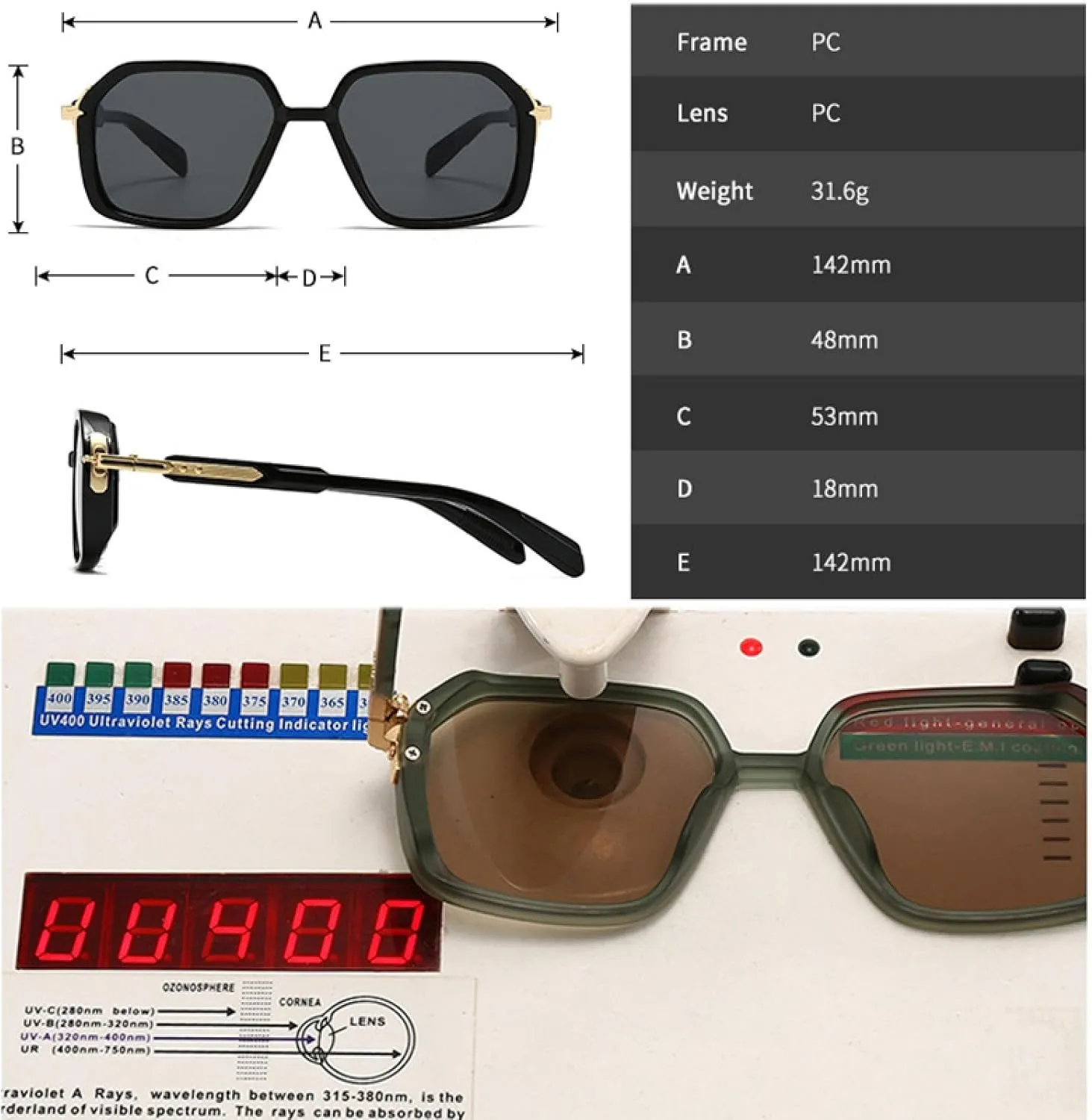 Retro Men Sunglasses Shades Uv400 Fashion Women Rivets Gradient Sun Glasses