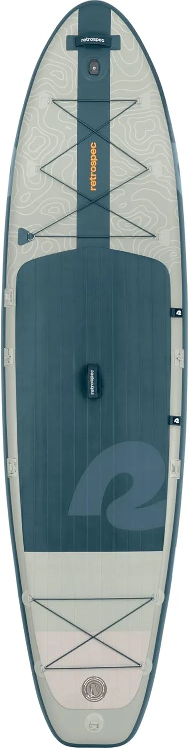 Retrospec Weekender Plus 10' Inflatable Stand Up Paddleboard Double Layer PVC iSUP Bundle w/Carrying case, 3 Piece Adjustable Aluminum Paddle, 3 Removable fins, Pump, and Cell Phone case