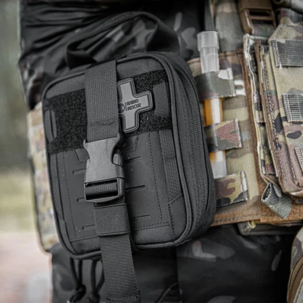 RHINO RESCUE CMS-Mini EDC Emergency Pack Tactical Bag IFAK with First Aid Pockets - Compact Tactic Survival Kit