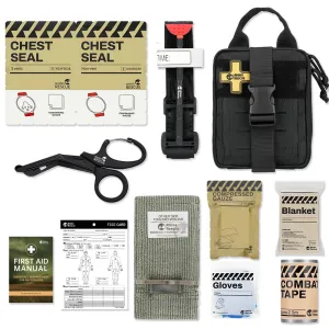 RHINO RESCUE CMS-Mini EDC Emergency Pack Tactical Bag IFAK with First Aid Pockets - Compact Tactic Survival Kit