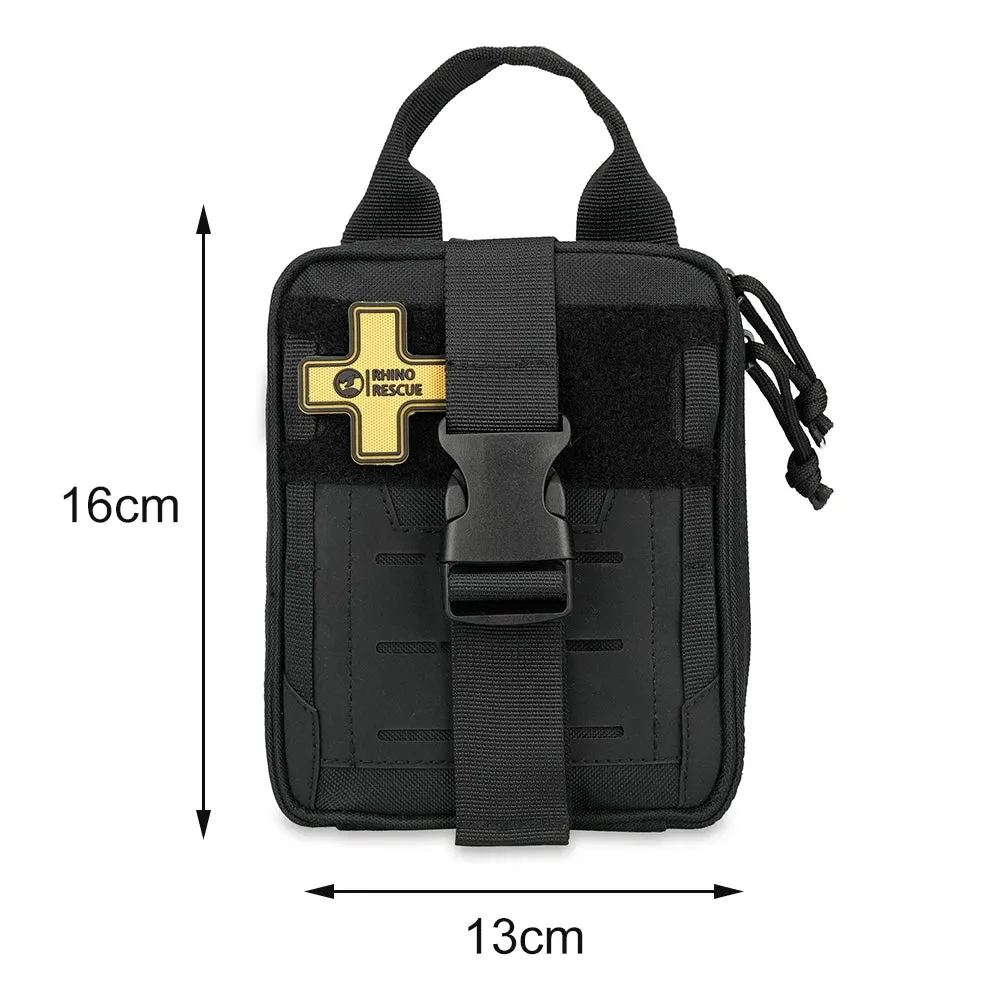 RHINO RESCUE CMS-Mini EDC Emergency Pack Tactical Bag IFAK with First Aid Pockets - Compact Tactic Survival Kit