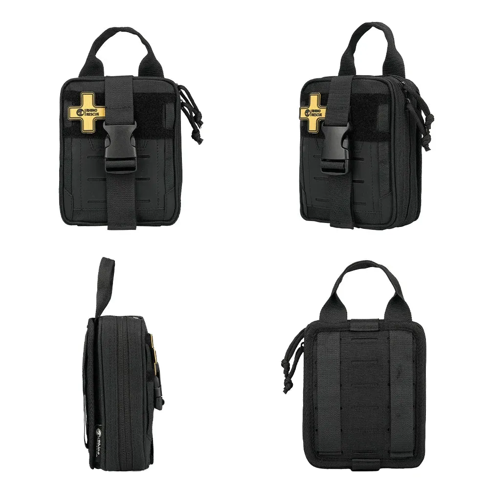RHINO RESCUE CMS-Mini EDC Emergency Pack Tactical Bag IFAK with First Aid Pockets - Compact Tactic Survival Kit