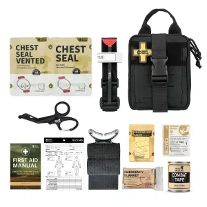 RHINO RESCUE EDC IFAK Survival Trauma Kit – Tactical First Aid Pouch for Camping & Hiking