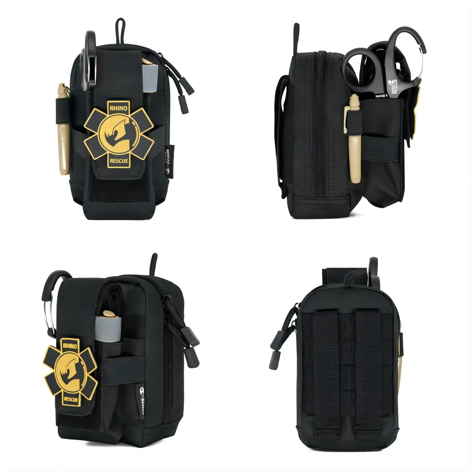 RHINO RESCUE EDC IFAK Survival Trauma Kit – Tactical First Aid Pouch for Camping & Hiking
