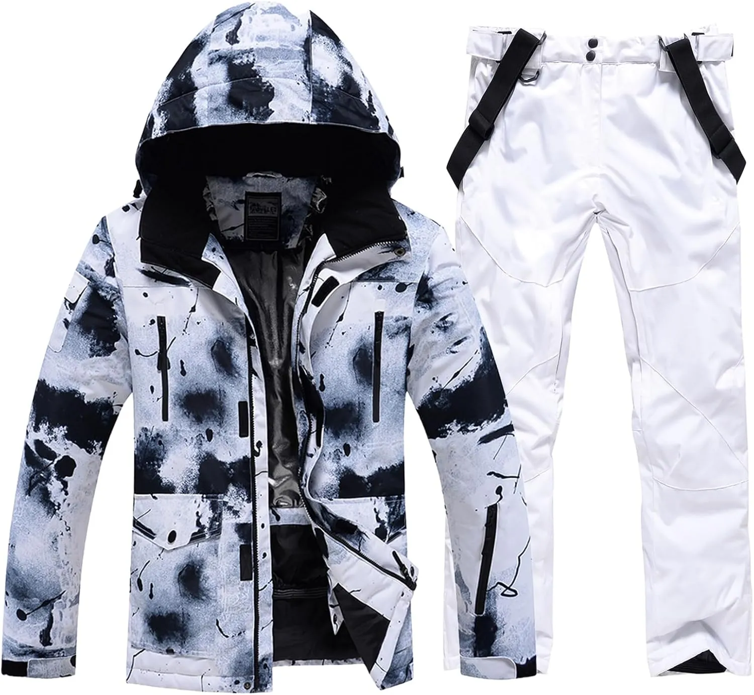 RIUIYELE Men's Ski Jacket and Pants Set Insulated Waterproof Snowsuits Winter Warm Outdoor Skiing Snowboard Jackets for Men